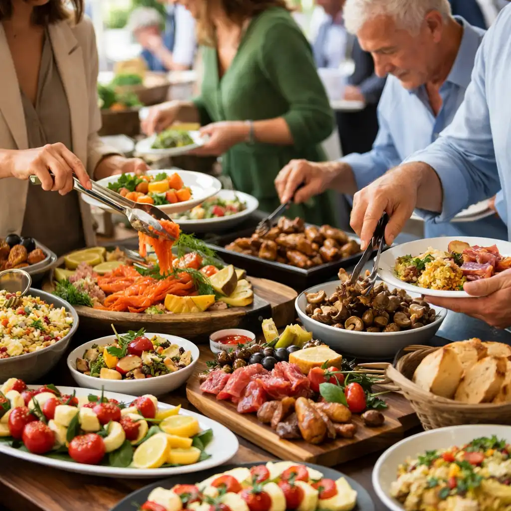 Buffet gastronomique élégant lors d’un événement