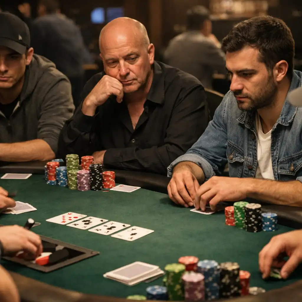 Table de poker animée lors d’un événement
